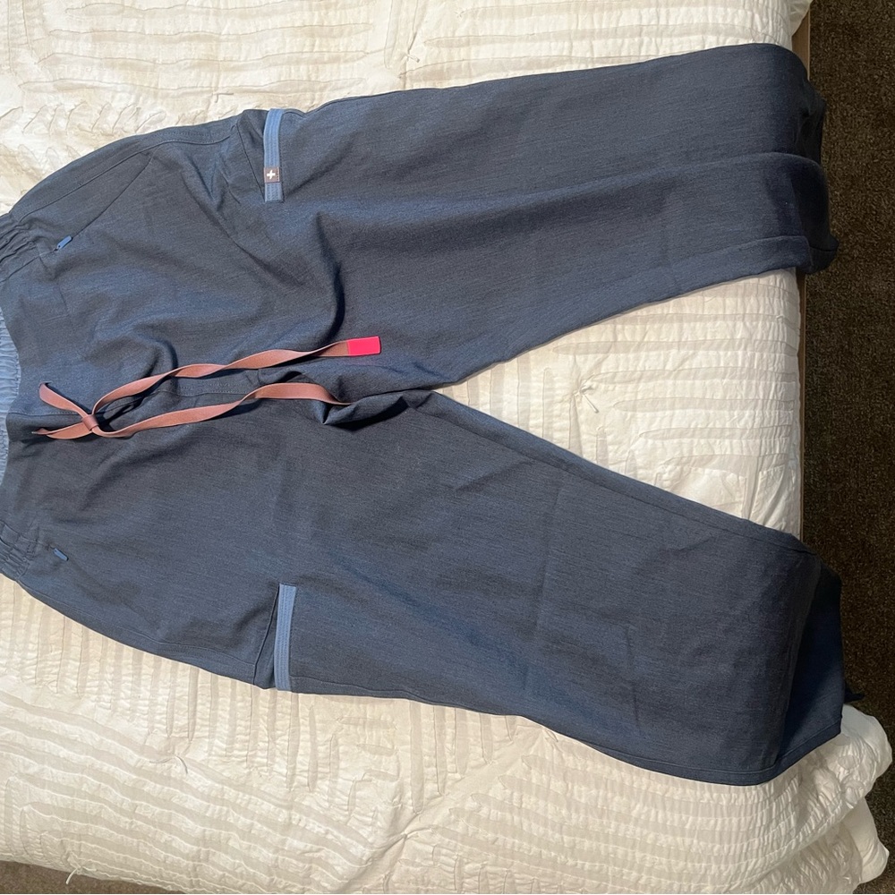 Figs Blue Jogger Sweatpants with Adjustable Waist